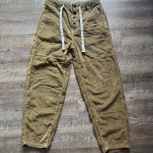 Free People We The Free Roscoe Corduroy Pull On Straight Pants in Bermuda